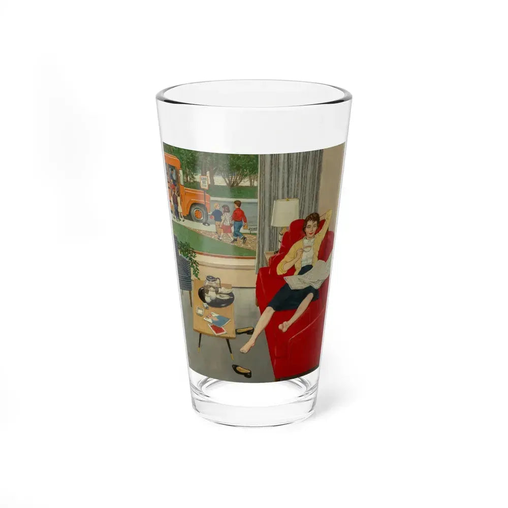 Back to School, The Saturday Evening Post cover, September 12, 1959 (Magazine Illustration) Pint Glass 16oz 16oz - Go Mug Yourself