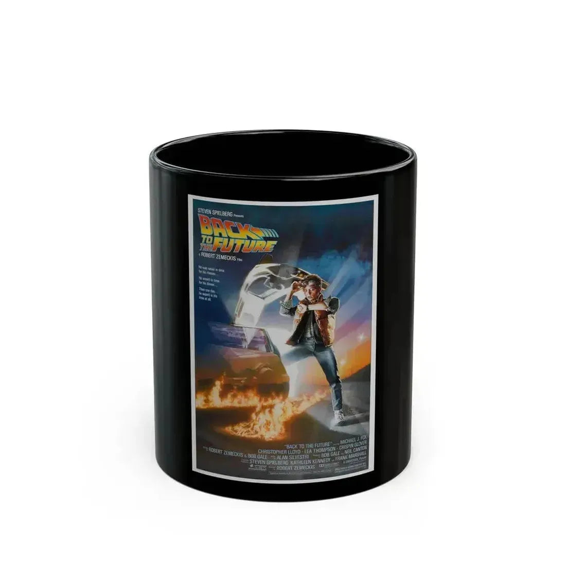 BACK TO THE FUTURE 1985 Movie Poster - Black Coffee Mug 11oz - Go Mug Yourself