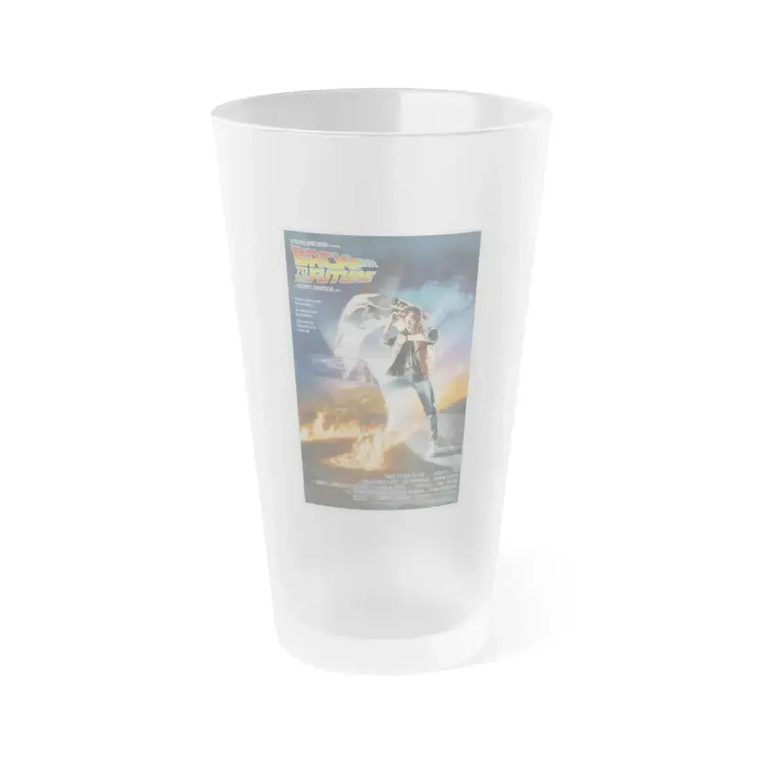 BACK TO THE FUTURE 1985 Movie Poster - Frosted Pint Glass 16oz 16oz Frosted - Go Mug Yourself