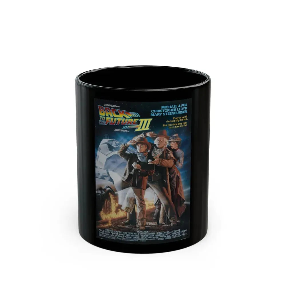 BACK TO THE FUTURE III 1990 Movie Poster - Black Coffee Mug 11oz - Go Mug Yourself