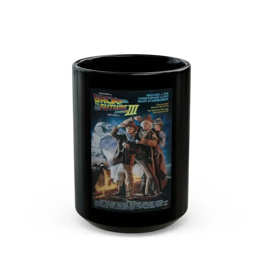 BACK TO THE FUTURE III 1990 Movie Poster - Black Coffee Mug 15oz - Go Mug Yourself