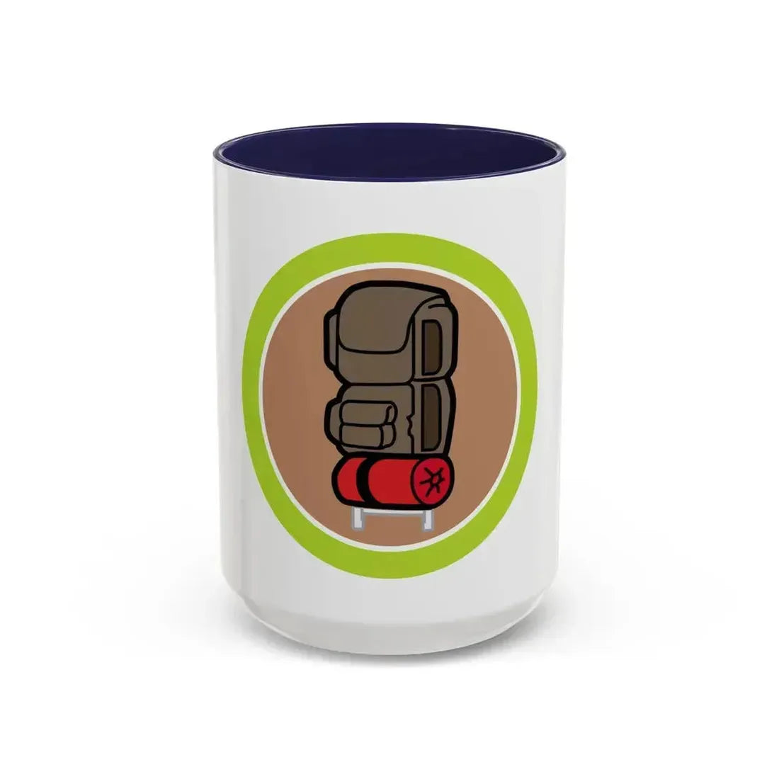 Backpacking (Boy Scout Merit Badge) Accent Coffee Mug 15oz Navy - Go Mug Yourself