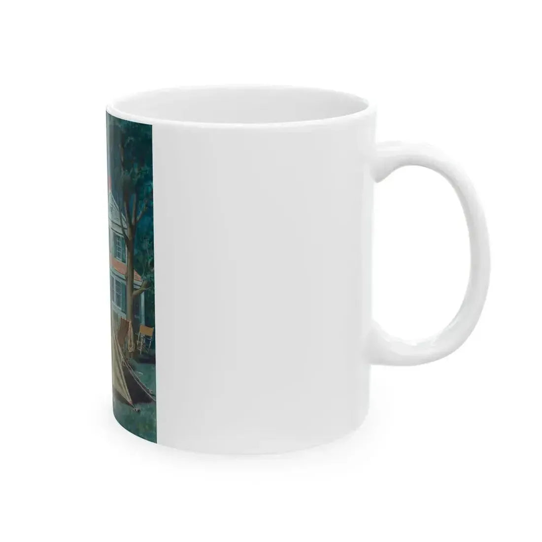 Backyard Campers, Saturday Evening Post cover, September 5, 1953 - White Coffee Mug - Go Mug Yourself