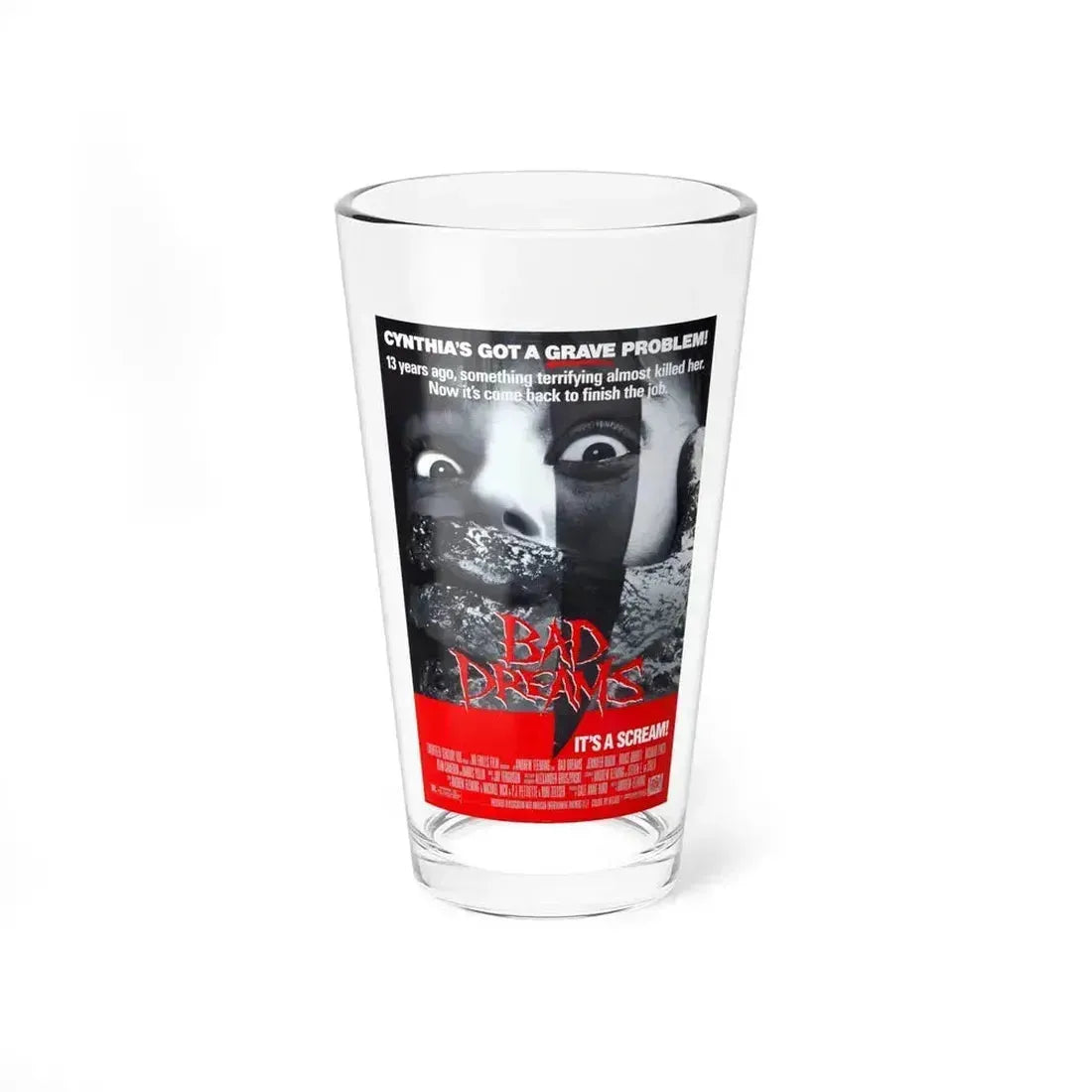 BAD DREAMS 1988 Movie Poster - Pint Glass 16oz 16oz - Go Mug Yourself