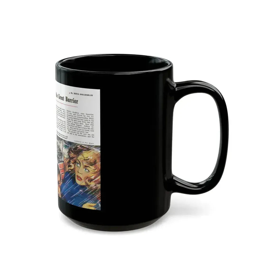 Bad Men of the Great Barrier, Man Junior, October 1948 - Black Coffee Mug - Go Mug Yourself