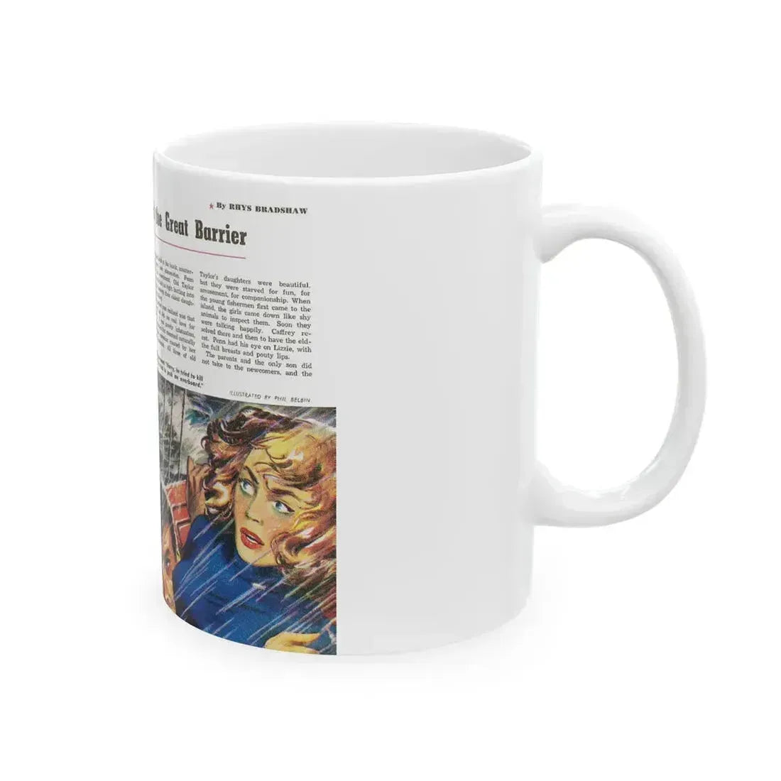 Bad Men of the Great Barrier, Man Junior, October 1948 - White Coffee Mug - Go Mug Yourself