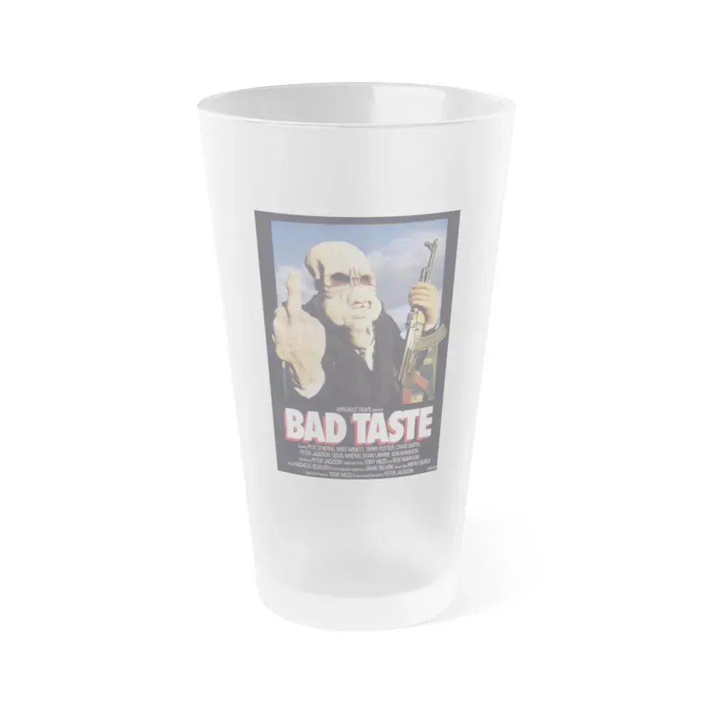 BAD TASTE 1987 Movie Poster - Frosted Pint Glass 16oz 16oz Frosted - Go Mug Yourself
