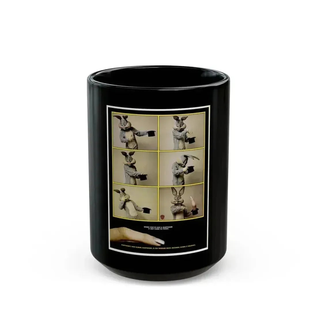 Badfinger 1974 (Music Poster) Black Coffee Mug 15oz - Go Mug Yourself