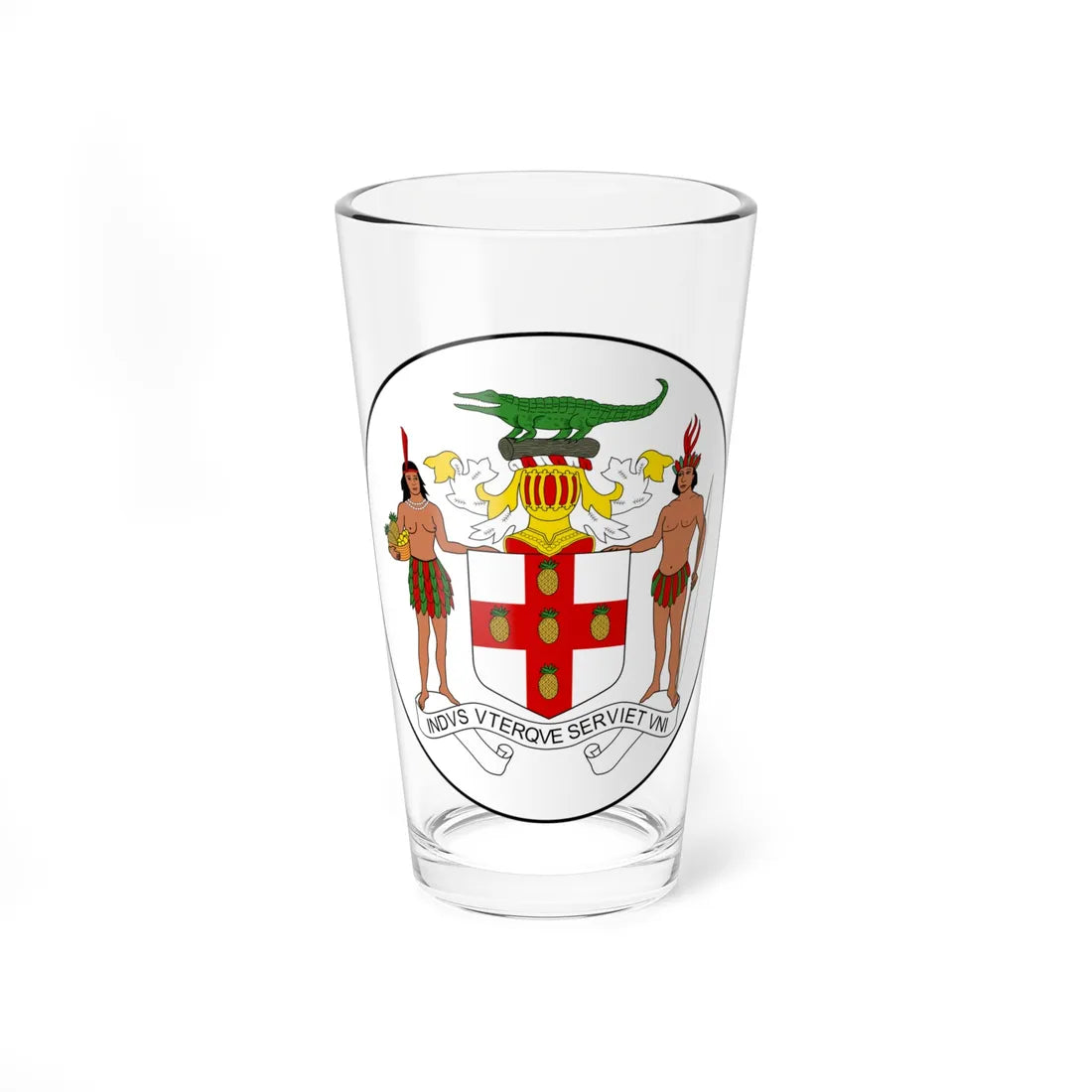 Badge of Jamaica 1957-1962 (Jamaica) (Coat of Arms) Pint Glass 16oz - Go Mug Yourself