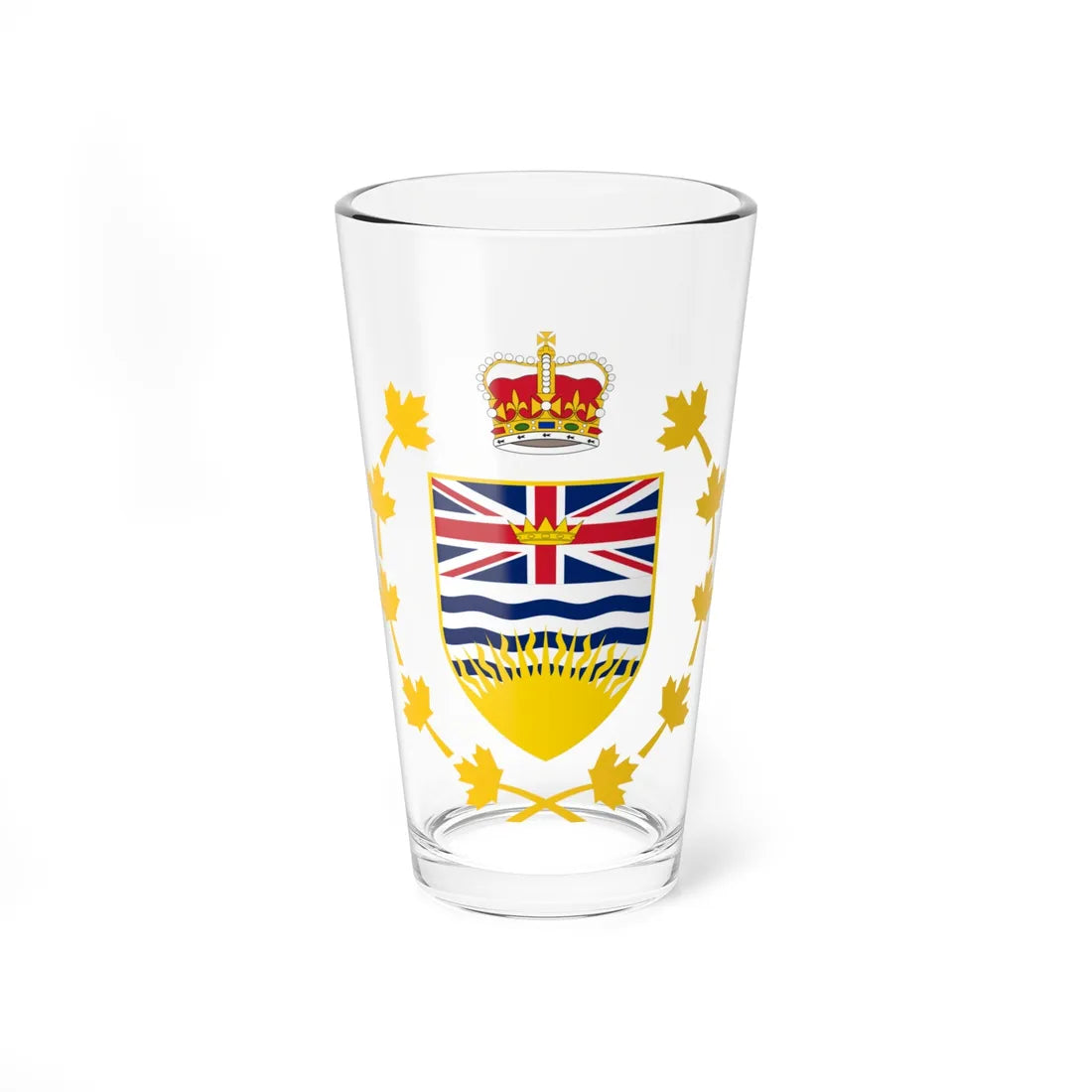 Badge of the Lieutenant-Governor of British Columbia (Canada) (Coat of Arms) Pint Glass 16oz 16oz - Go Mug Yourself