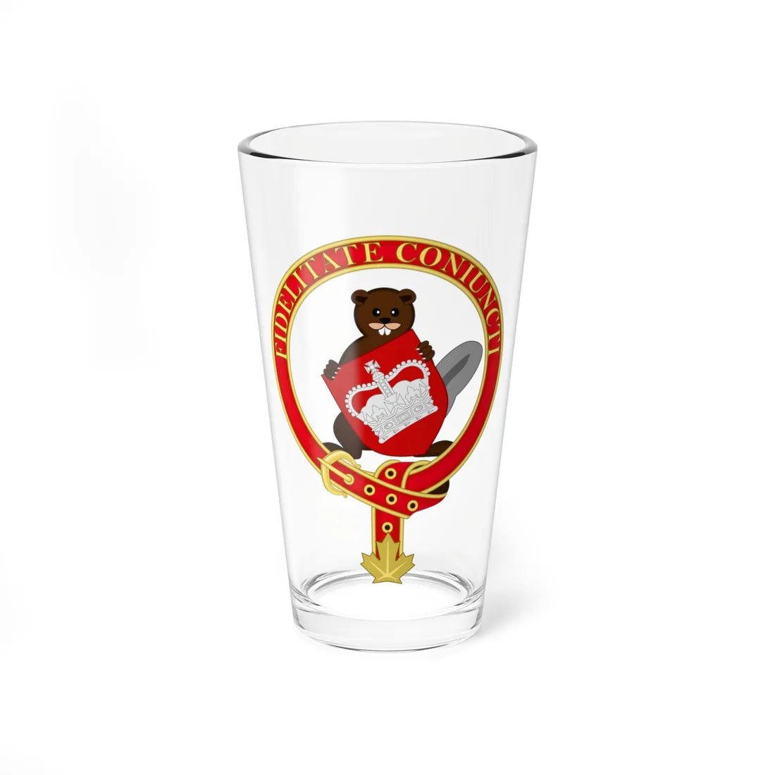 Badge of the Monarchist League of Canada (Canada) (Coat of Arms) Pint Glass 16oz 16oz - Go Mug Yourself