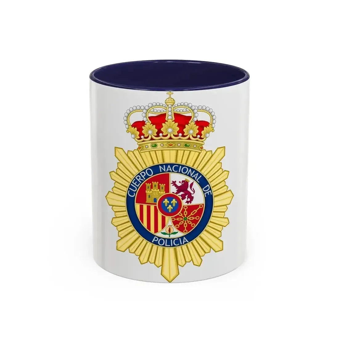Badge of the National Police Corps of Spain - Accent Coffee Mug 11oz Navy - Go Mug Yourself