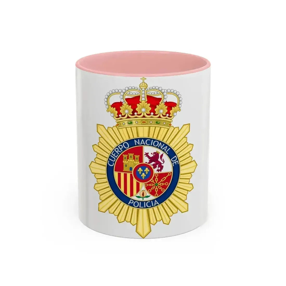 Badge of the National Police Corps of Spain - Accent Coffee Mug 11oz Pink - Go Mug Yourself