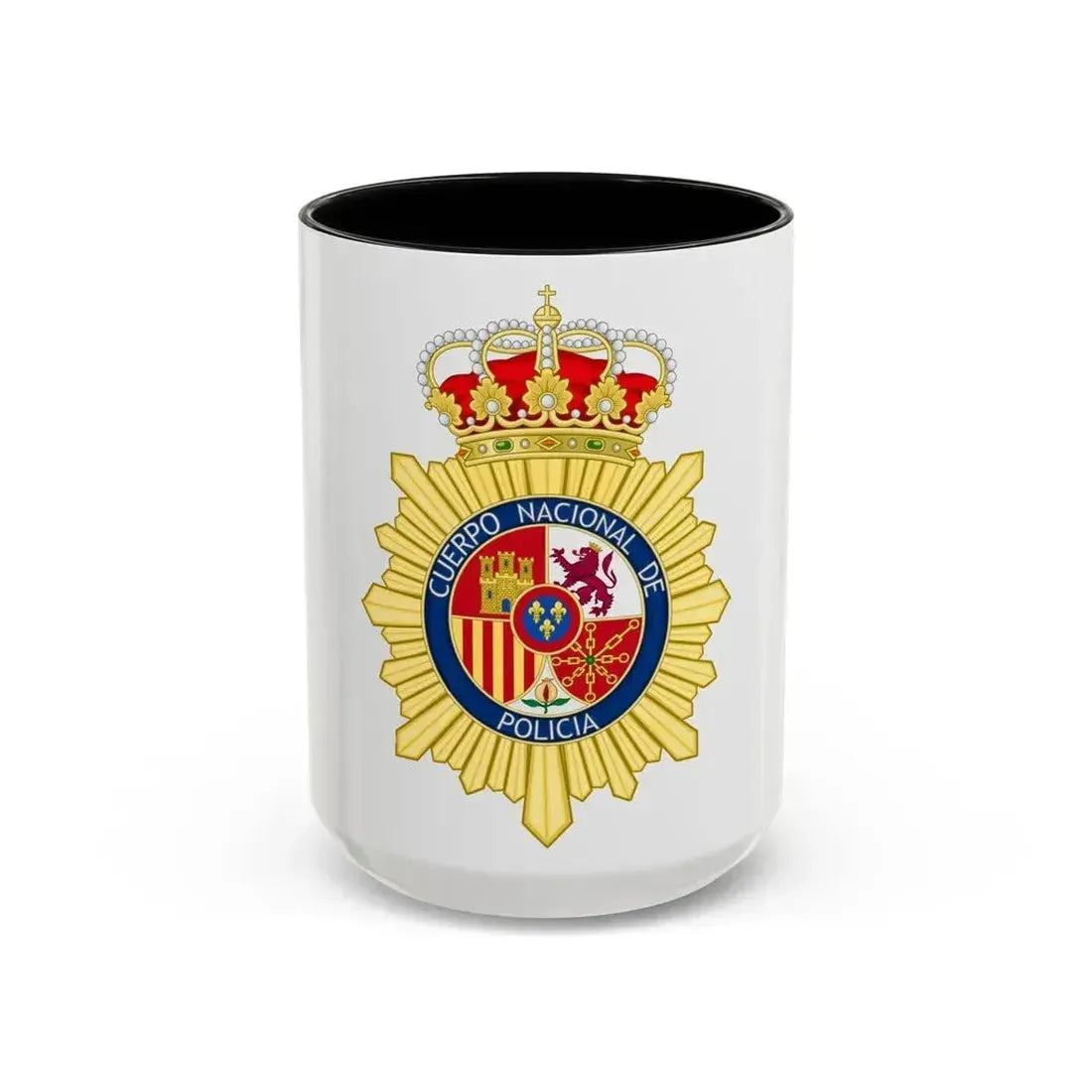 Badge of the National Police Corps of Spain - Accent Coffee Mug 15oz Black - Go Mug Yourself