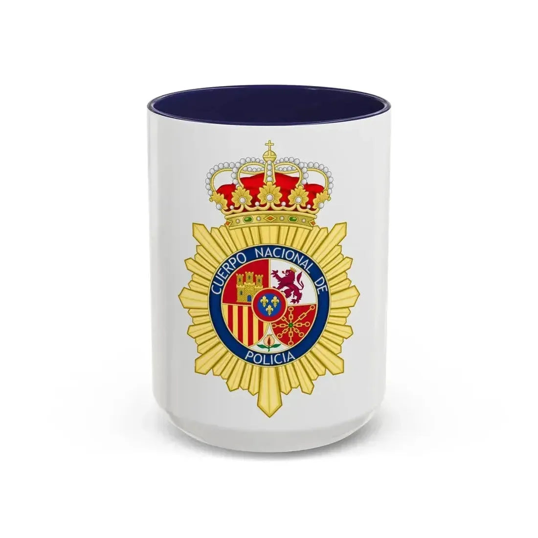 Badge of the National Police Corps of Spain - Accent Coffee Mug 15oz Navy - Go Mug Yourself