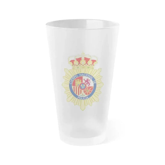Badge of the National Police Corps of Spain - Frosted Pint Glass 16oz 16oz Frosted - Go Mug Yourself
