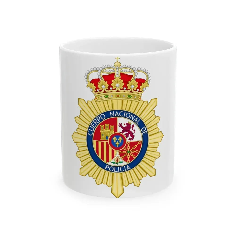 Badge of the National Police Corps of Spain - White Coffee Mug 11oz - Go Mug Yourself