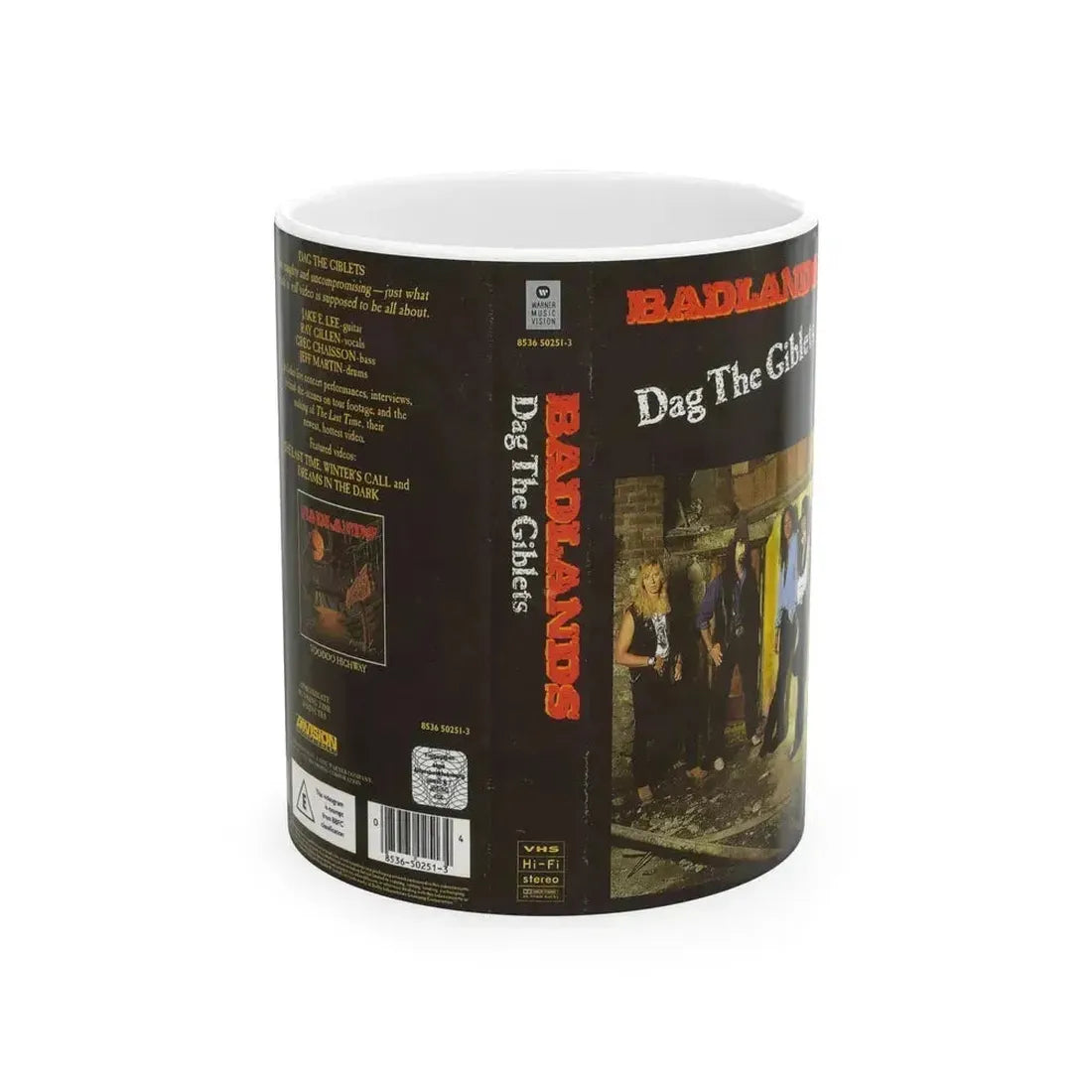 BADLANDS DAG THE GIBLETS (VHS COVER) - White Coffee Mug 11oz - Go Mug Yourself
