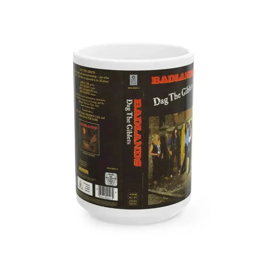 BADLANDS DAG THE GIBLETS (VHS COVER) - White Coffee Mug 15oz - Go Mug Yourself