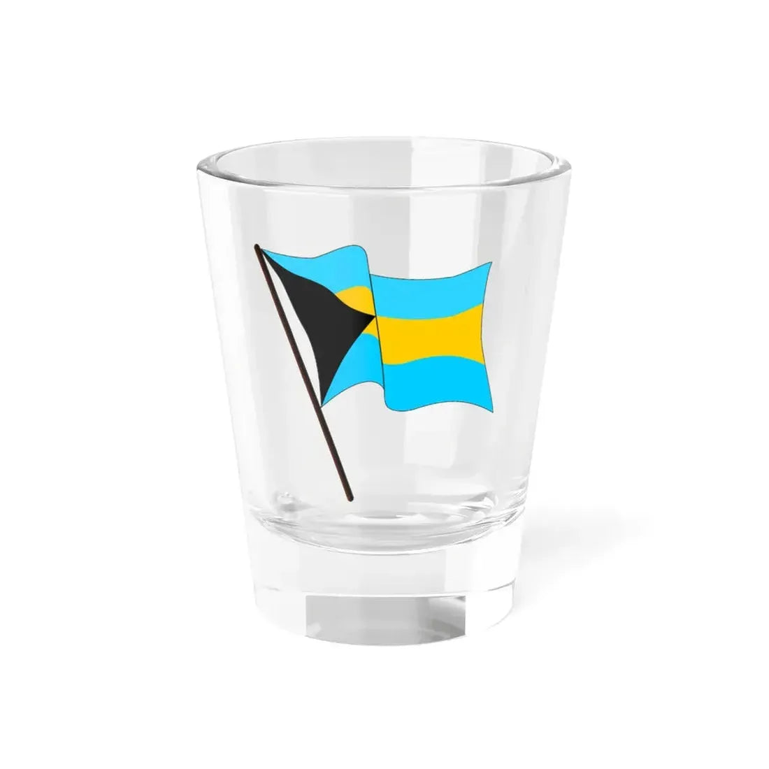 Bahamas Waving Flag Icon (Bahamas) Shot Glass 1.5oz 1.5oz - Go Mug Yourself