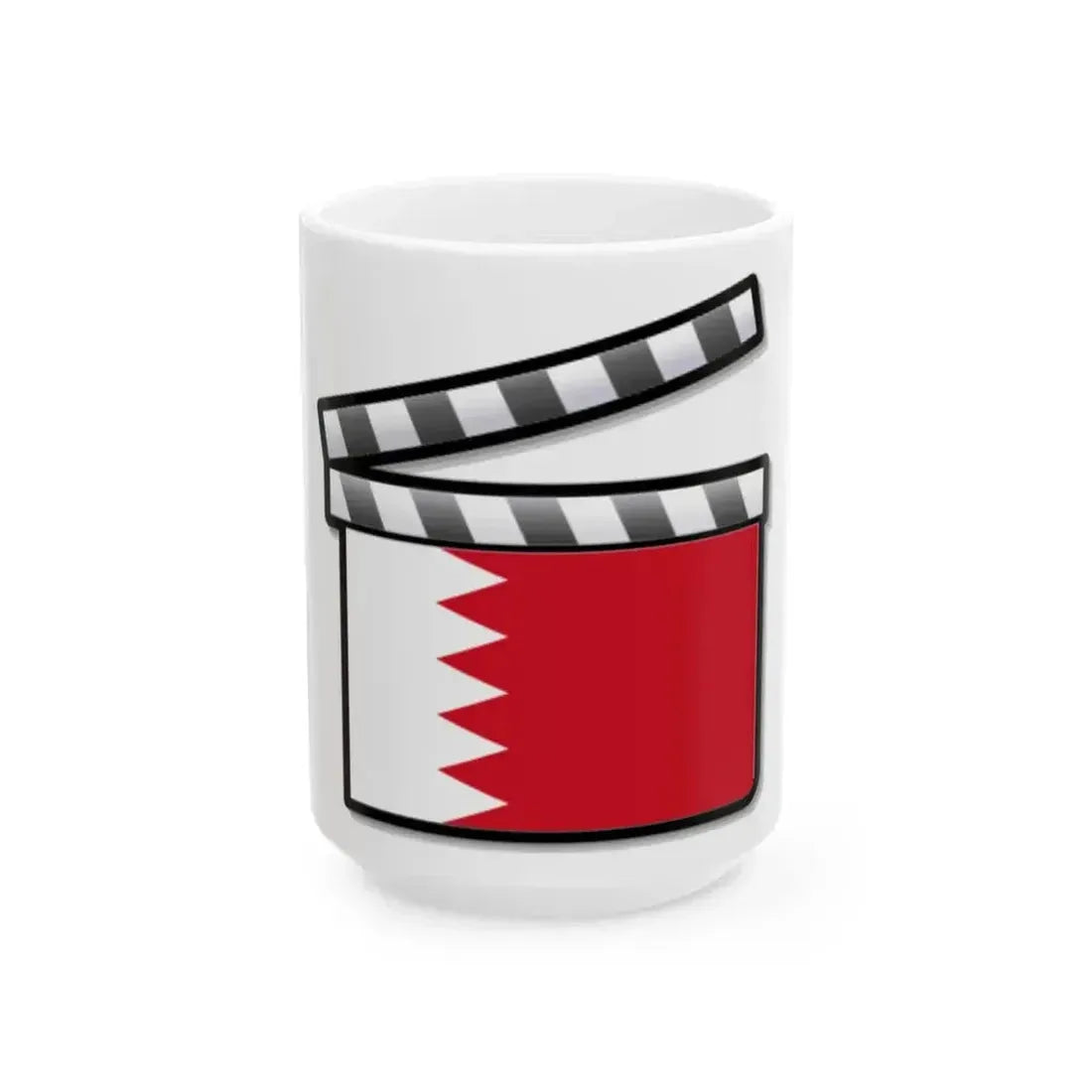 Bahrain film clapperboard (Bahrain) White Coffee Mug 15oz - Go Mug Yourself