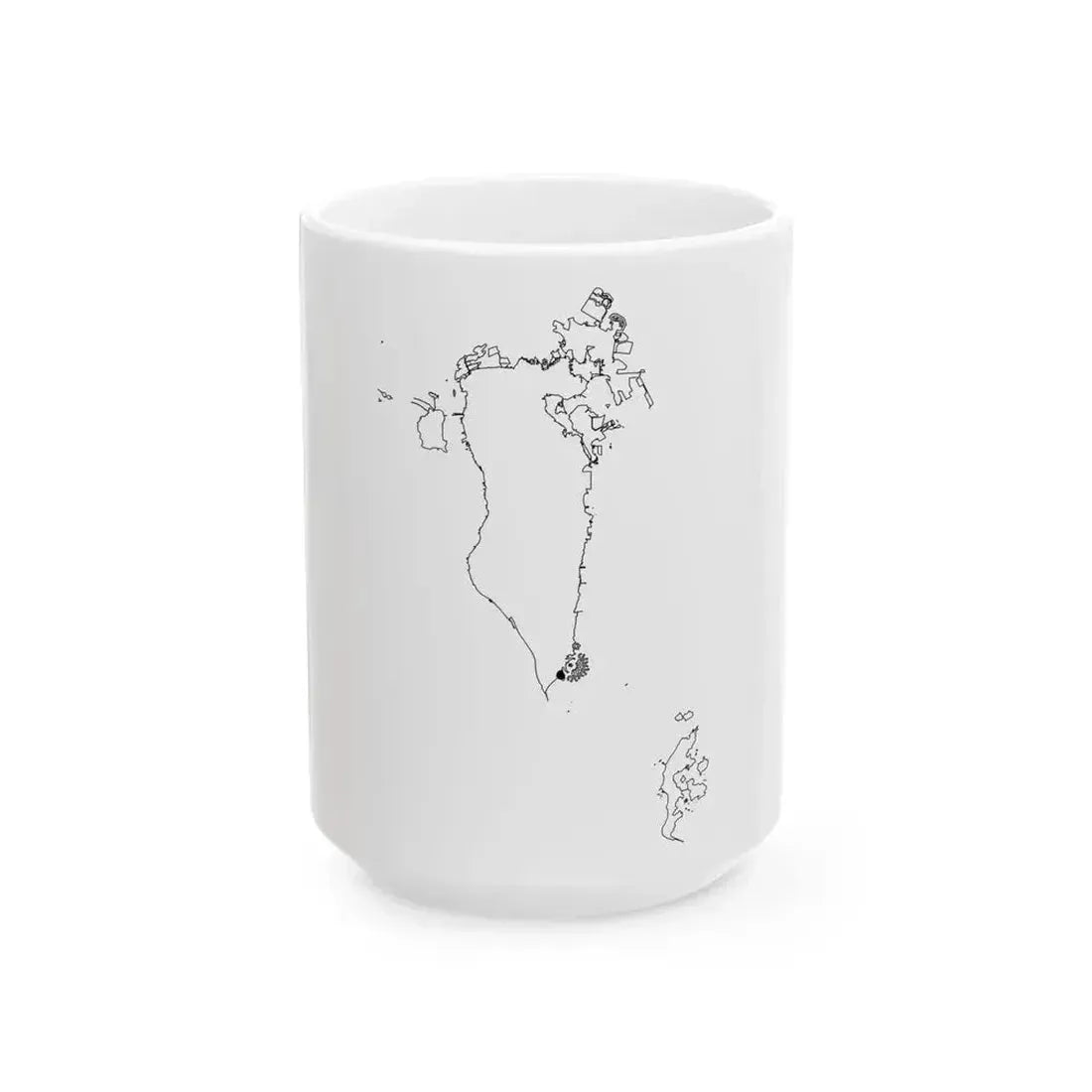 Bahrain-Flagmap (Bahrain) White Coffee Mug 15oz - Go Mug Yourself