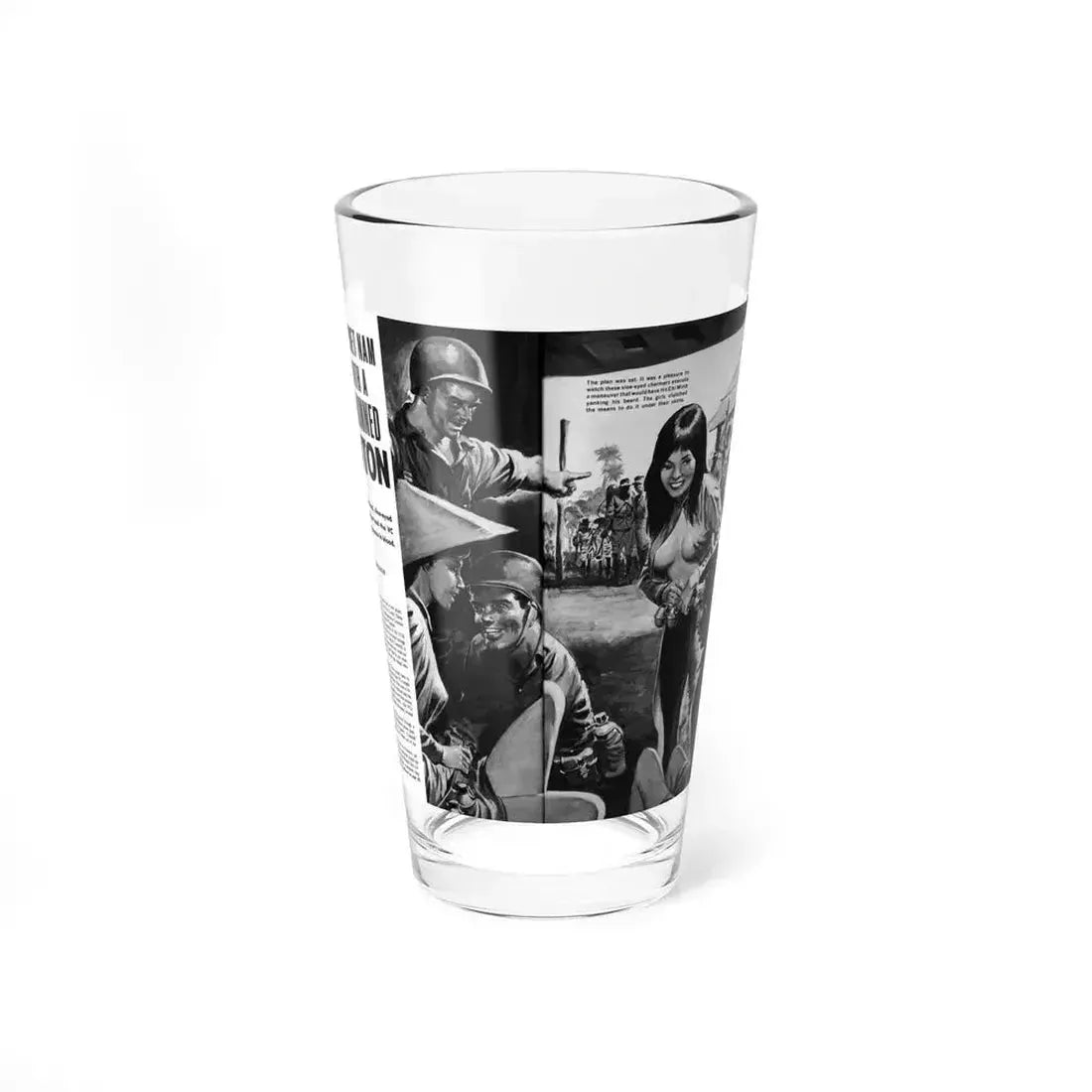 Bait The Viet Nam Trap with a Soft-Skinned Wanton, World of Men (Magazine Illustration) Pint Glass 16oz 16oz - Go Mug Yourself