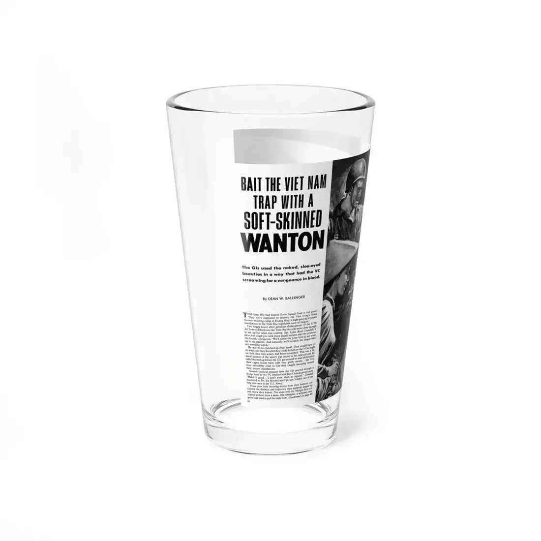 Bait The Viet Nam Trap with a Soft-Skinned Wanton, World of Men (Magazine Illustration) Pint Glass 16oz - Go Mug Yourself