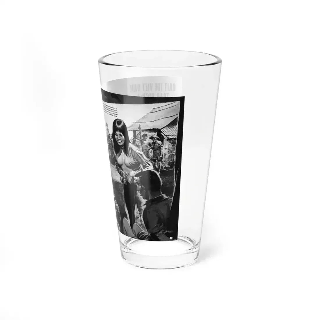 Bait The Viet Nam Trap with a Soft-Skinned Wanton, World of Men (Magazine Illustration) Pint Glass 16oz - Go Mug Yourself