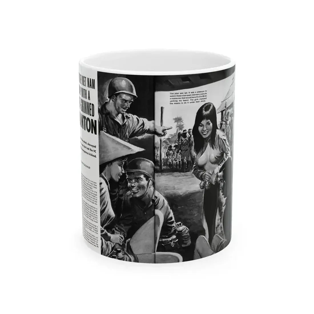 Bait The Viet Nam Trap with a Soft-Skinned Wanton, World of Men - White Coffee Mug 11oz - Go Mug Yourself