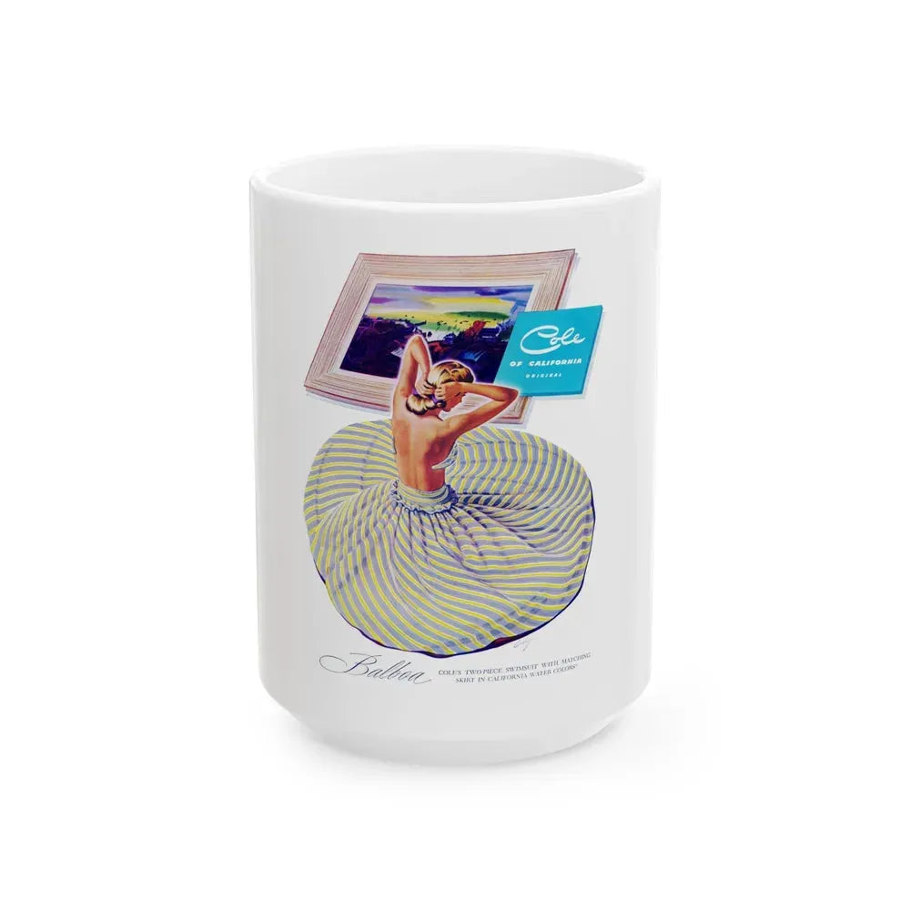 Balboa Cole, Harper's Bazaar, 1948 - White Coffee Mug 15oz - Go Mug Yourself