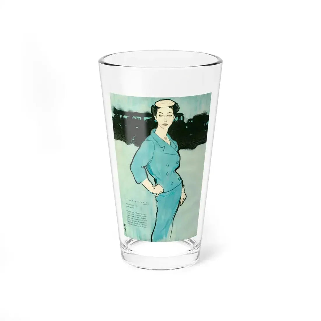 Balensiaga - New Blue, Vogue Illustrations, 1954 (Magazine Illustration) Pint Glass 16oz 16oz - Go Mug Yourself