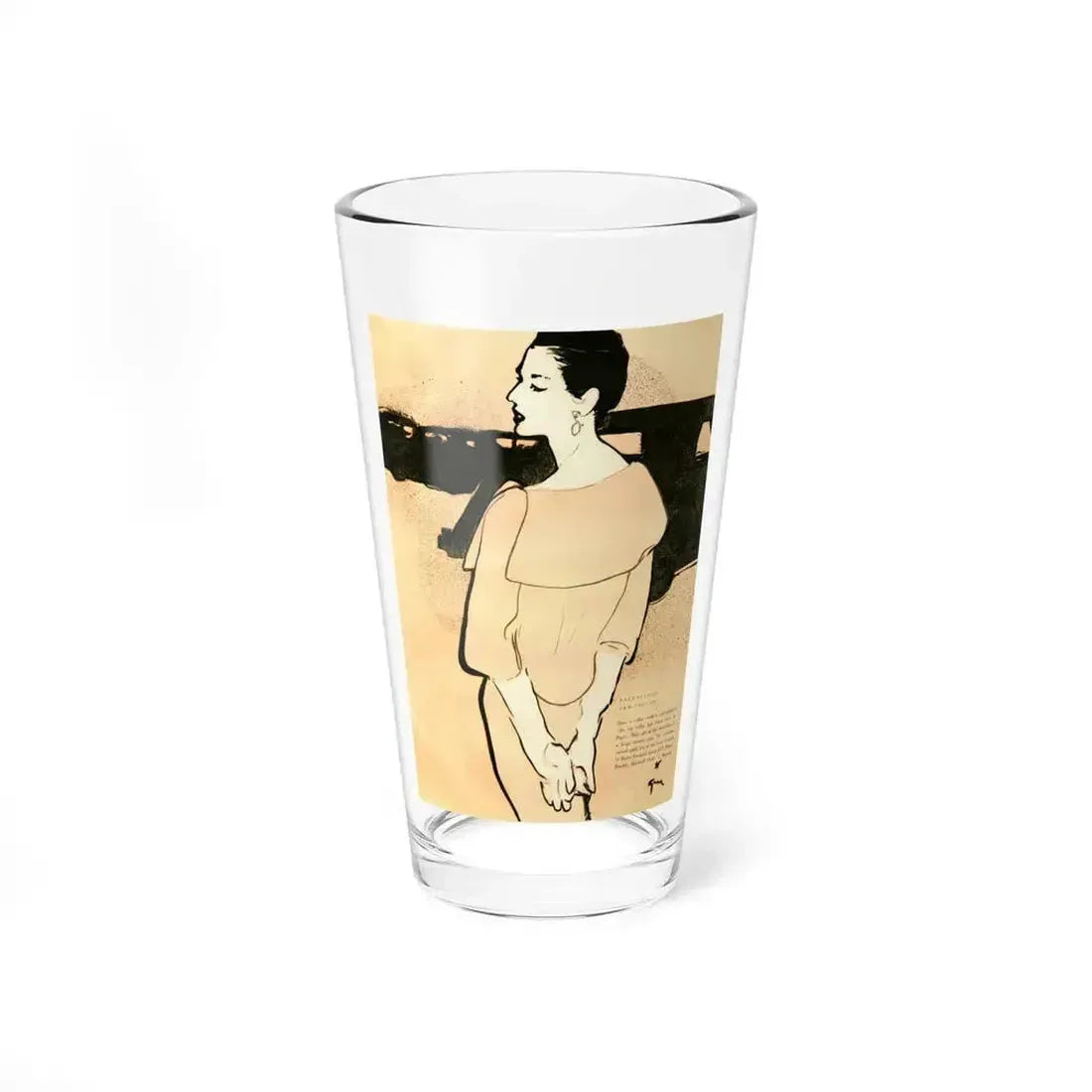 Balensiaga - New Collar, Vogue Illustrations, 1954 (Magazine Illustration) Pint Glass 16oz 16oz - Go Mug Yourself