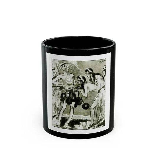 Ballyhoo Magazine Illustration - Black Coffee Mug 11oz - Go Mug Yourself