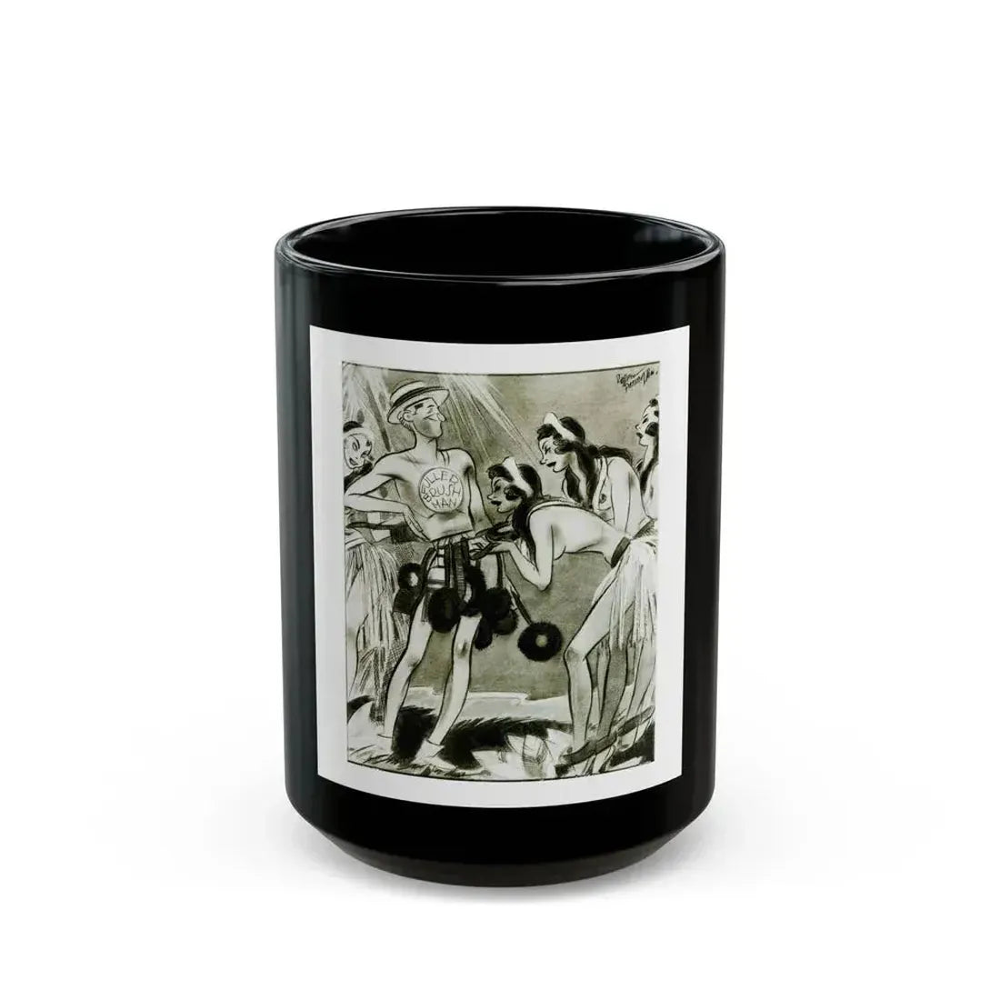 Ballyhoo Magazine Illustration - Black Coffee Mug 15oz - Go Mug Yourself