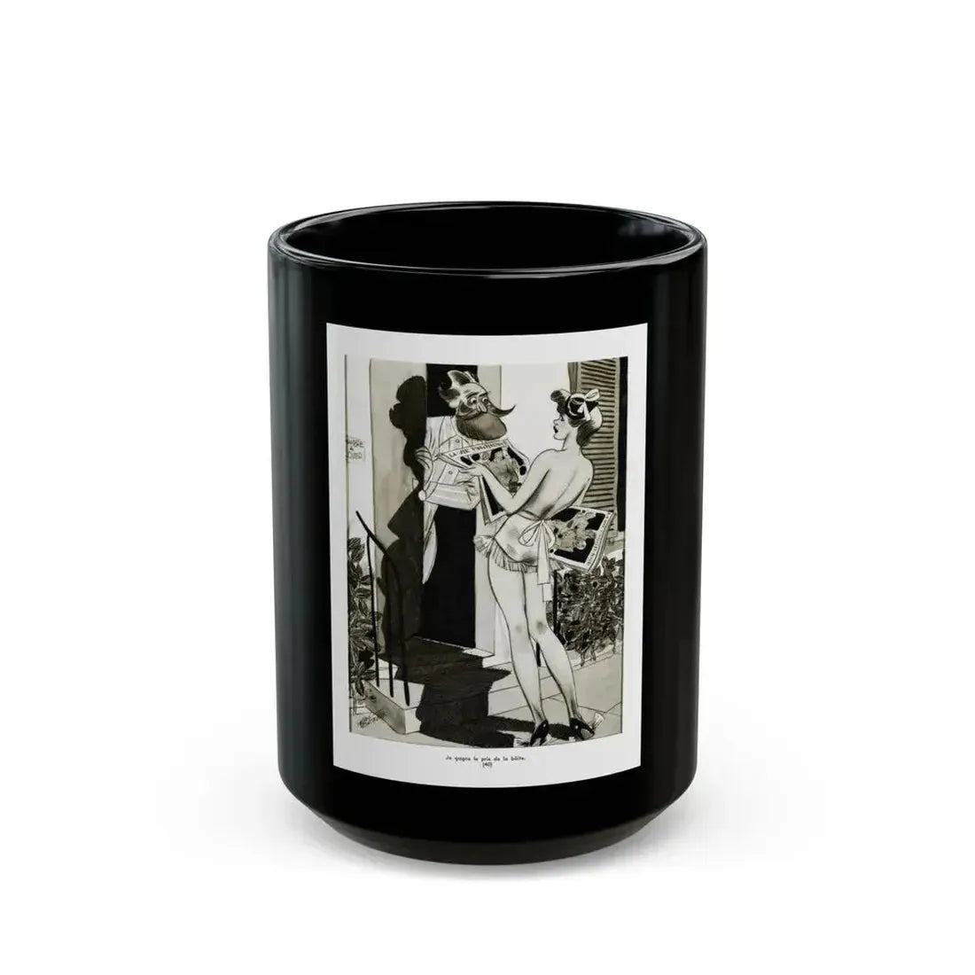 Ballyhoo Magazine Illustration, February 1935 - Black Coffee Mug 15oz - Go Mug Yourself