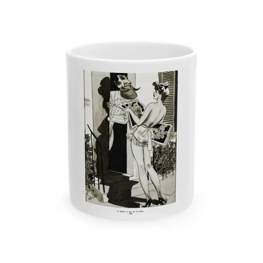 Ballyhoo Magazine Illustration, February 1935 - White Coffee Mug 11oz - Go Mug Yourself