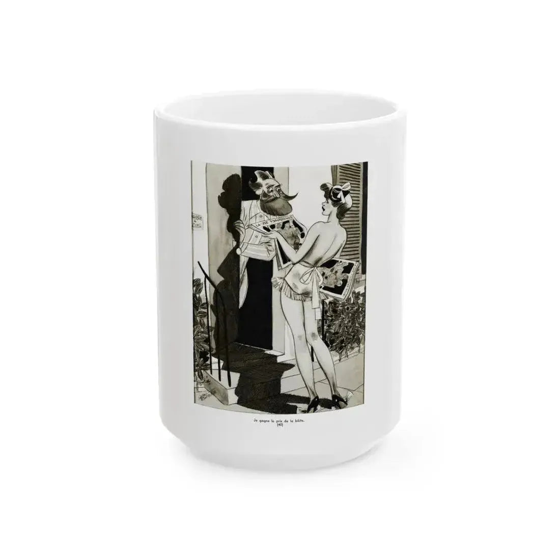 Ballyhoo Magazine Illustration, February 1935 - White Coffee Mug 15oz - Go Mug Yourself