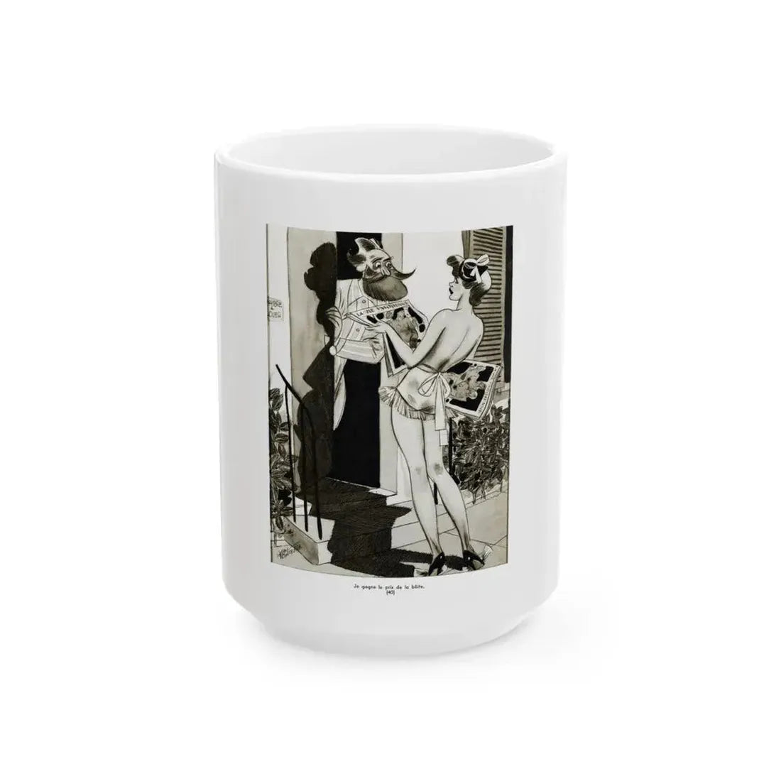 Ballyhoo Magazine Illustration, February 1935 - White Coffee Mug 15oz - Go Mug Yourself