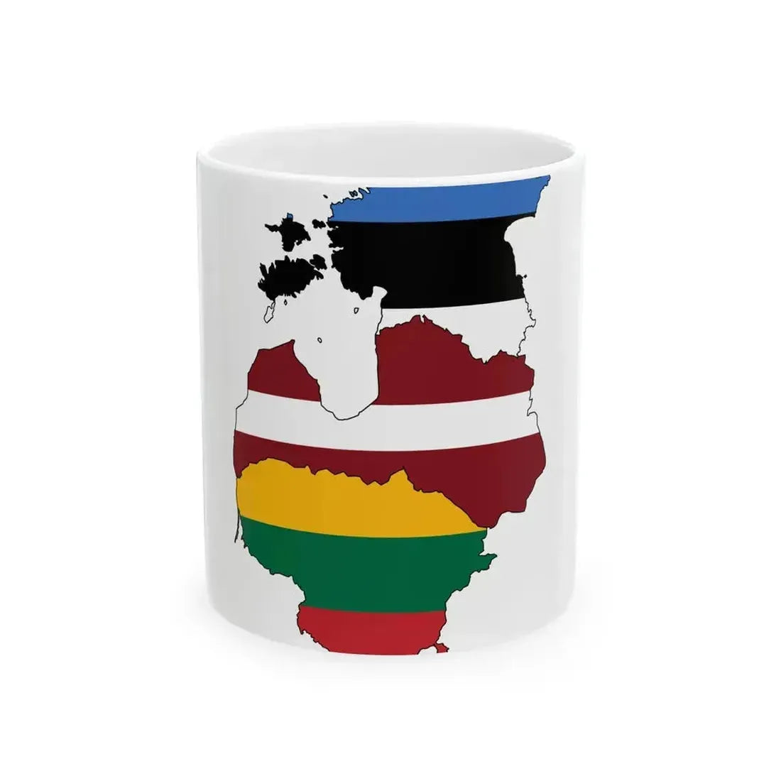 Baltic states flag map (Estonia) White Coffee Mug 11oz - Go Mug Yourself