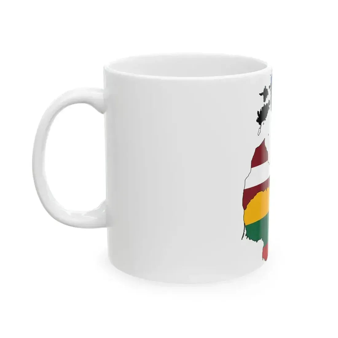 Baltic states flag map (Estonia) White Coffee Mug - Go Mug Yourself