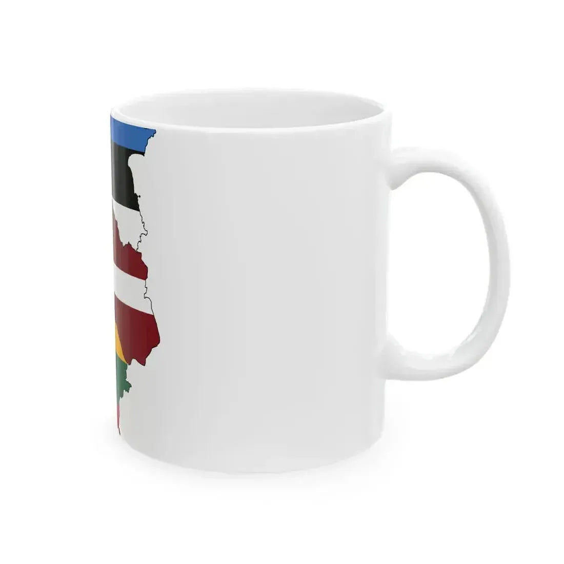 Baltic states flag map (Estonia) White Coffee Mug - Go Mug Yourself