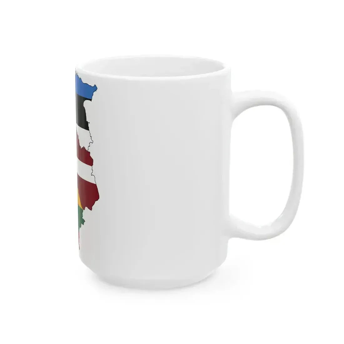 Baltic states flag map (Estonia) White Coffee Mug - Go Mug Yourself