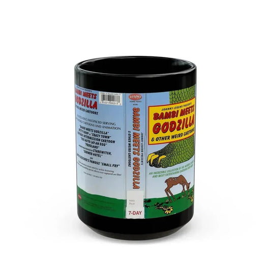 BAMBI MEETS GODZILLA AND OTHER WEIRD CARTOONS (VHS COVER) - Black Coffee Mug 15oz - Go Mug Yourself