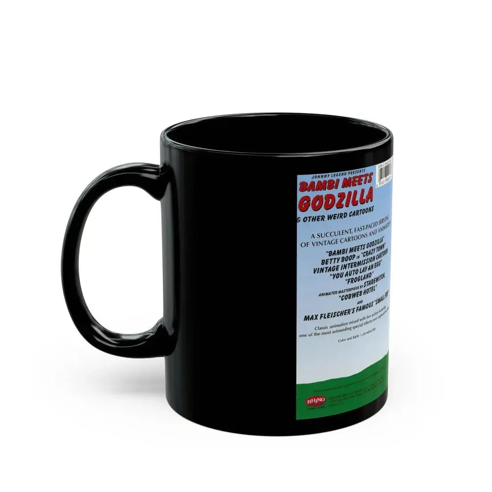 BAMBI MEETS GODZILLA AND OTHER WEIRD CARTOONS (VHS COVER) - Black Coffee Mug - Go Mug Yourself