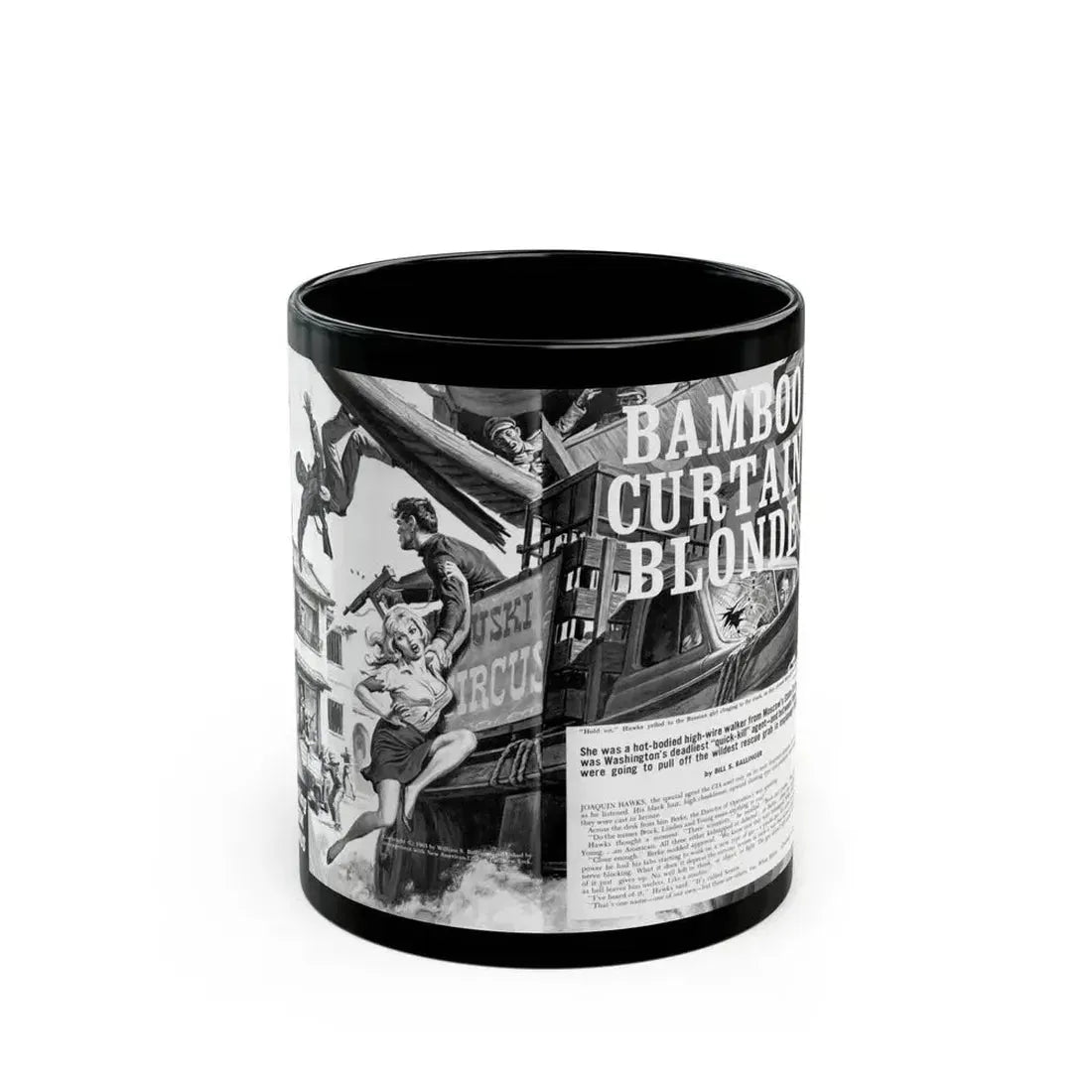 Bamboo Curtain Blonde, For Men Only, February 1966 - Black Coffee Mug 11oz - Go Mug Yourself