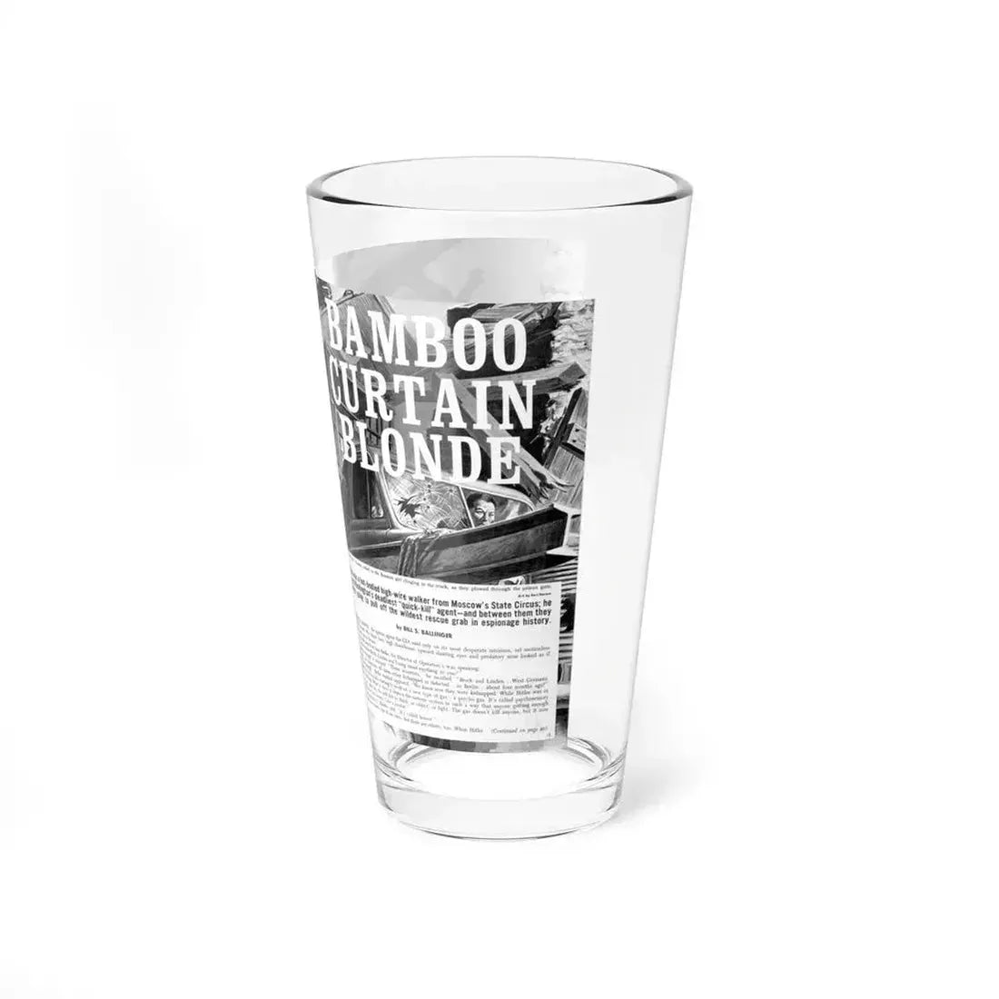 Bamboo Curtain Blonde, For Men Only, February 1966 (Magazine Illustration) Pint Glass 16oz - Go Mug Yourself