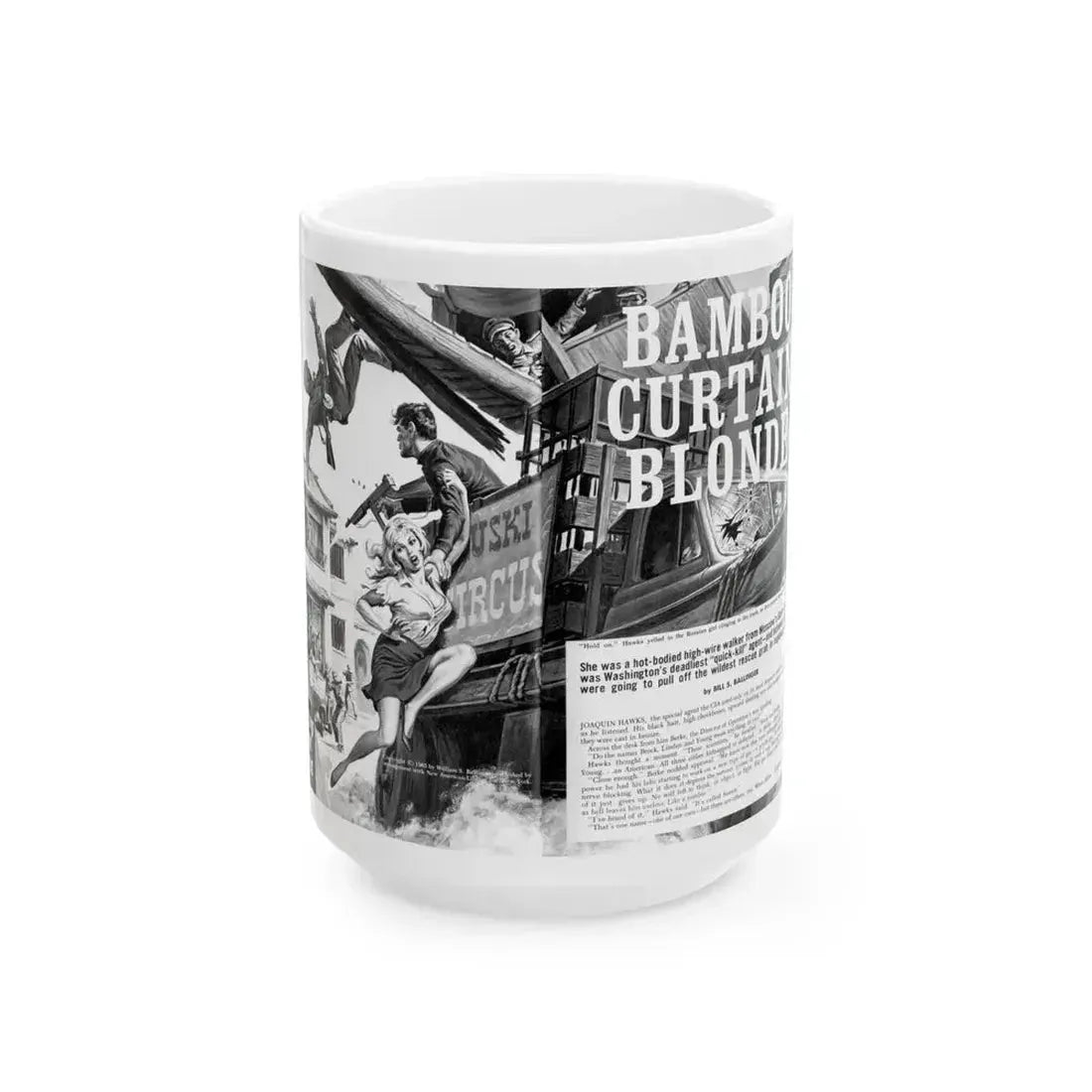 Bamboo Curtain Blonde, For Men Only, February 1966 - White Coffee Mug 15oz - Go Mug Yourself