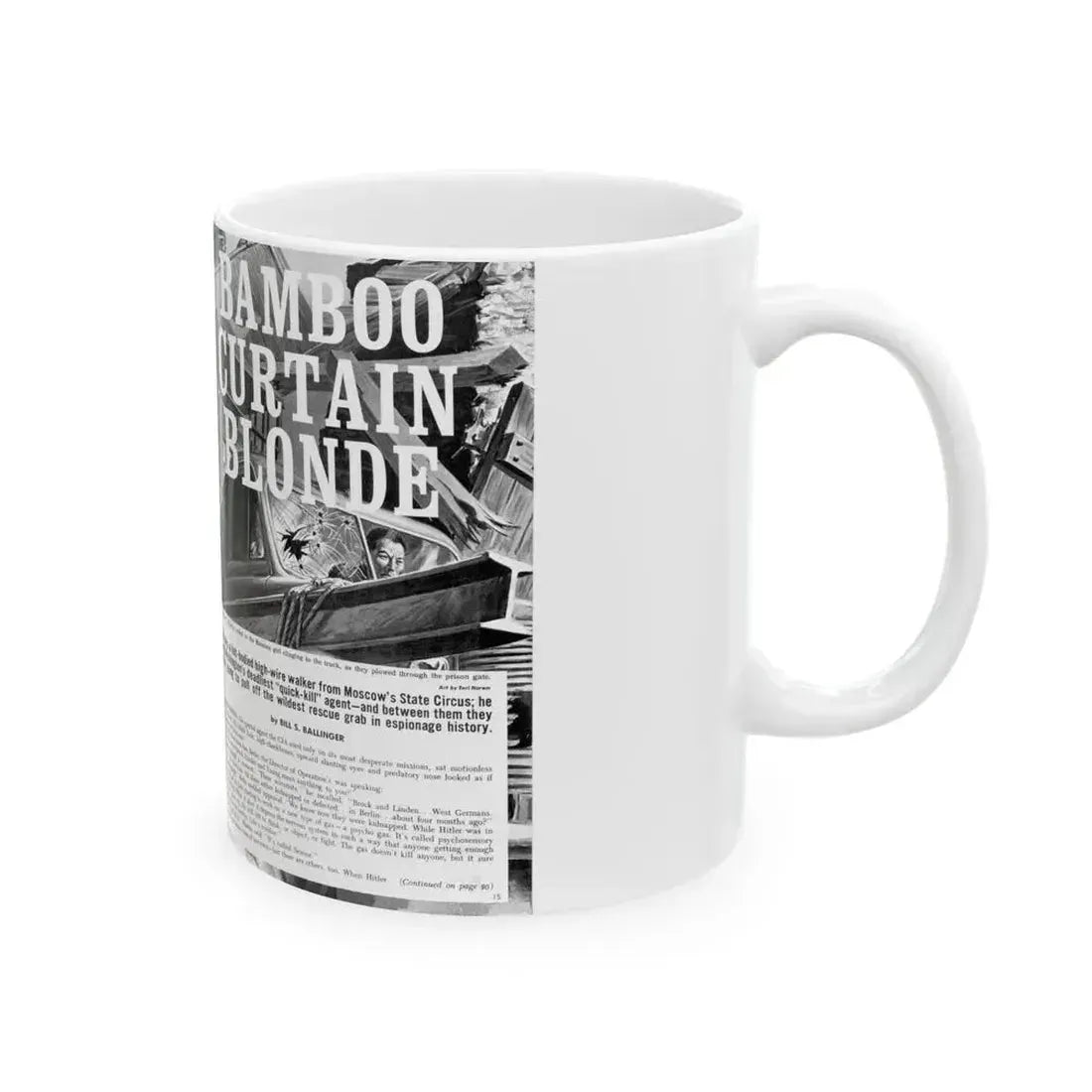 Bamboo Curtain Blonde, For Men Only, February 1966 - White Coffee Mug - Go Mug Yourself