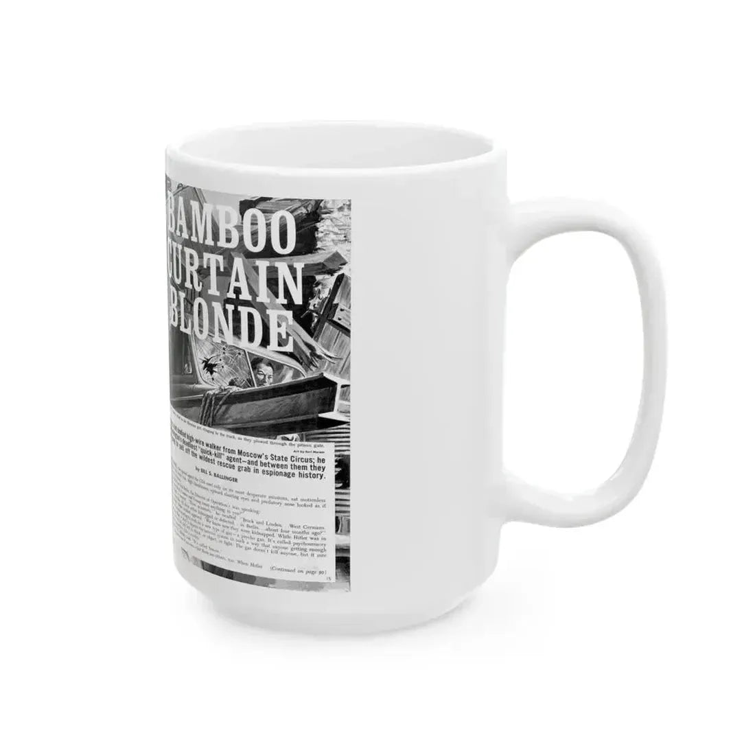 Bamboo Curtain Blonde, For Men Only, February 1966 - White Coffee Mug - Go Mug Yourself